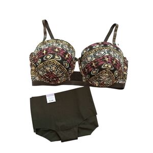 Body Frosting Underwire Bra with Convertable Straps + Free Panty 40C 44C 44D NWT